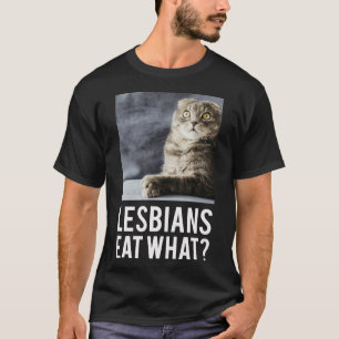 Lesbiennes eten wat vriend t-shirt