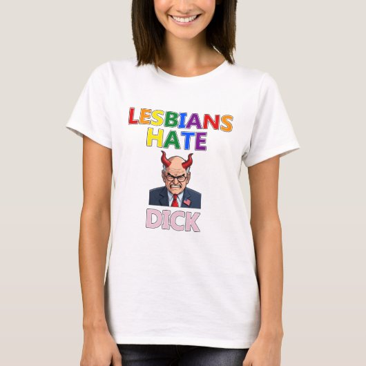 lesbiennes haten dick t-shirt (Voorkant)