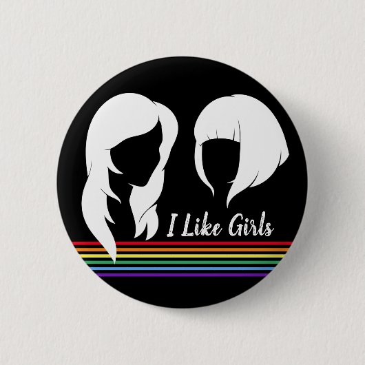Lesbiennes ik hou van meisjes Gay Women Pride Ronde Button 5,7 Cm (Voorkant)