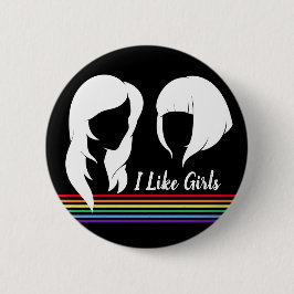 Lesbiennes ik hou van meisjes Gay Women Pride Ronde Button 5,7 Cm