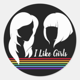 Lesbiennes ik hou van meisjes Gay Women Pride Ronde Sticker