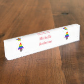 Lesbiennes Regenboog Kerstboom Custom Naambordje (Zijkant)