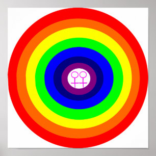 Lesbiennes Ronde Regenboog Poster