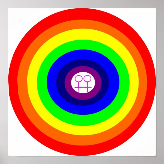 Lesbiennes Ronde Regenboog Poster (Voorkant)