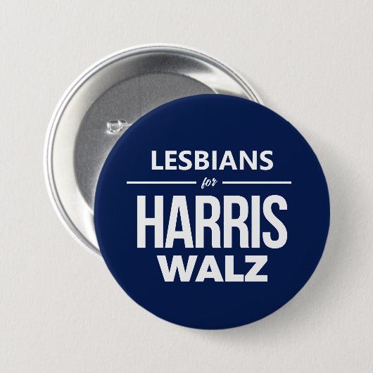 Lesbiennes voor Harris Walz Ronde Button 7,6 Cm (Voorkant /achterkant)