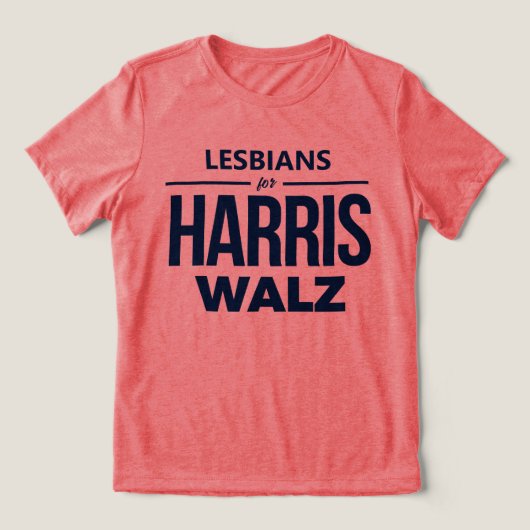 Lesbiennes voor Harris Walz Tri-Blend Shirt (Design voorkant)