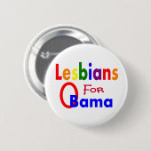lesbiennes voor obama ronde button 5,7 cm (Voorkant /achterkant)