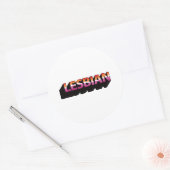 LESBIENSE 3D-vlag Ronde Sticker (Envelop)