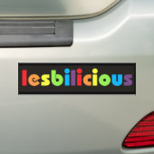 Lesbilicieuze (banner) Bumpersticker (Op auto)