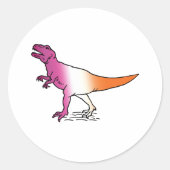 Lesbisaurus Ronde Sticker (Voorkant)