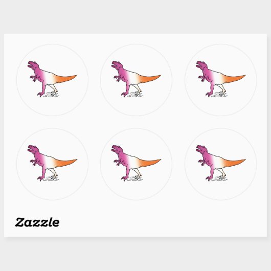 Lesbisaurus Ronde Sticker (Vel)