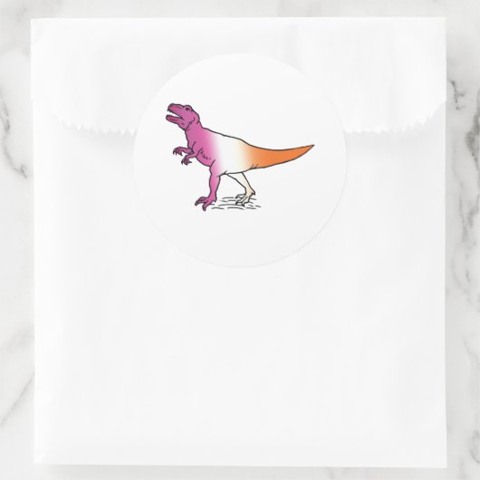 Lesbisaurus Ronde Sticker (Tas)