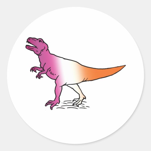 Lesbisaurus Ronde Sticker (Voorkant)