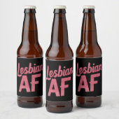 Lesbisch AF Bloem LGBT Pride Gay Love Parade Bier Etiket (Flessen)