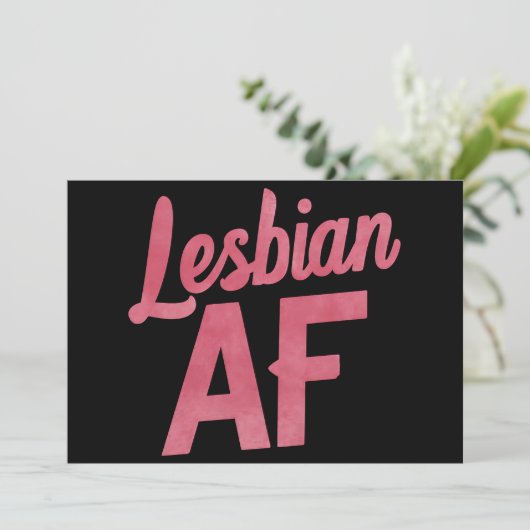 Lesbisch AF Bloem LGBT Pride Gay Love Parade Kaart (Staand voorkant)