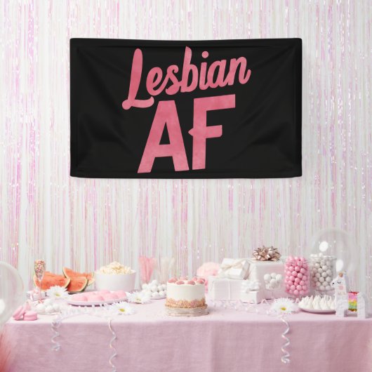 Lesbisch AF Bloem LGBT Pride Gay Love Parade Spandoek (Feest)