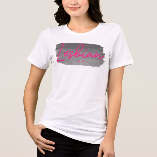 Lesbisch AF Lipstick Roze Tri-Blend Shirt (Voorkant)