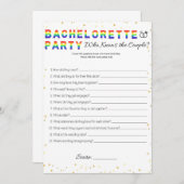 Lesbisch Bachelorette Party Spel, Paar Spel Kaart (Voorkant / Achterkant)