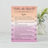 Lesbisch Bachelorette Party Spel, Volg de regels Kaart (Staand voorkant)
