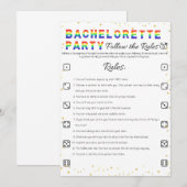 Lesbisch Bachelorette Party Spel, Volg de regels Kaart (Voorkant / Achterkant)