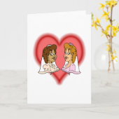 lesbisch bi-raciaal paar kaart (Gele Bloem)