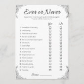 Lesbisch Bruiloft Douche Spel, Paar Ooit of Nooit Kaart (Voorkant)