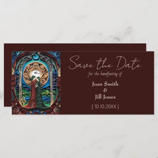 Lesbisch Bruiloft Save the Date (Voorkant / Achterkant)