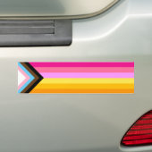 Lesbisch (Dawn) Vooruitgang Pride House Vlag Bumpersticker (Op auto)