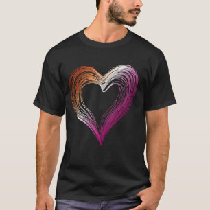Lesbisch Doodle Hart Mensenrechten Pride Maand LGB T-shirt