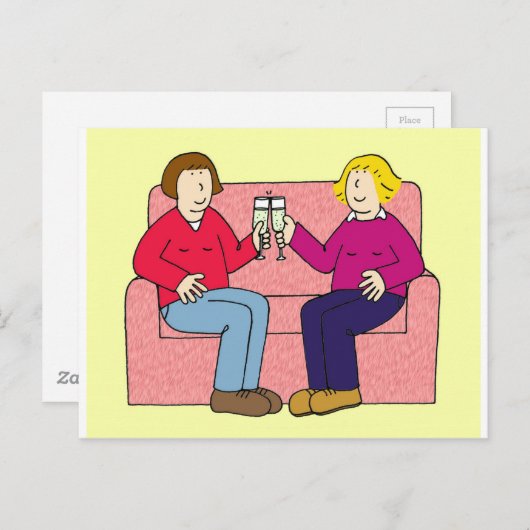 Lesbisch echtpaar gefeliciteerd. briefkaart (Voorkant / Achterkant)