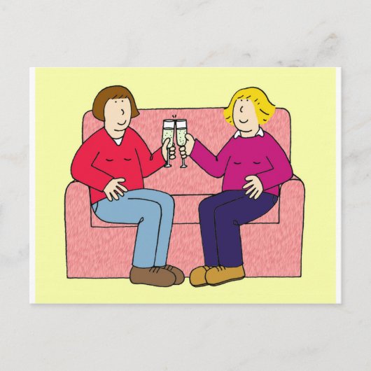 Lesbisch echtpaar gefeliciteerd. briefkaart (Voorkant)