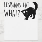 Lesbisch Eet Wat LGBT Grappig Zwart Kat Wijn Etiket (Enkel label)