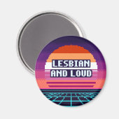 Lesbisch En Luidruchtig Pride Pixel Magneet (Voorkant / Achterkant)