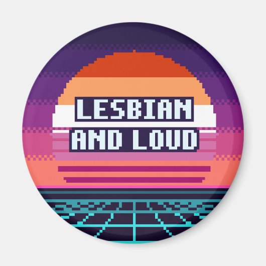Lesbisch En Luidruchtig Pride Pixel Magneet (Voorkant)