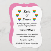 Lesbisch Gay LGBTQ Regenboog Hart Bruiloft Kaart (Voorkant / Achterkant)