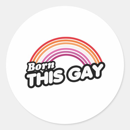 Lesbisch - Geboren deze gay Ronde Sticker (Voorkant)