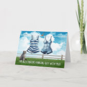 Lesbisch Genoten Hanging Out Met U Zwempakken Kaart (Voorkant)