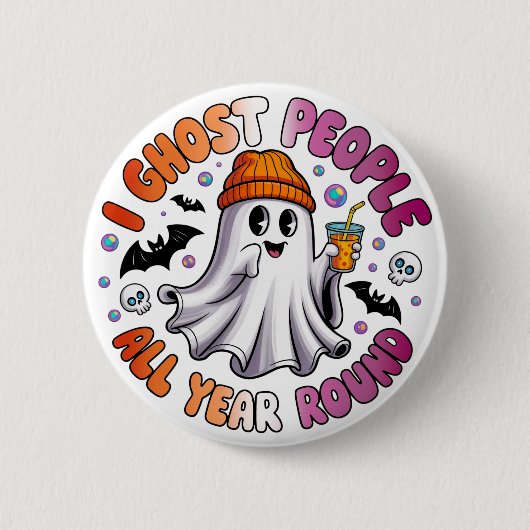 Lesbisch Grappig Halloween – Ik Spoken Mensen Ronde Button 5,7 Cm (Voorkant)