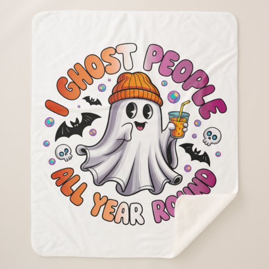 Lesbisch Grappig Halloween – Ik Spoken Mensen Sherpa Deken (Voorkant)
