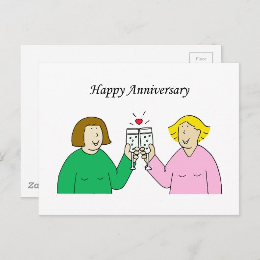 Lesbisch Happy Jubileum Briefkaart (Voorkant / Achterkant)