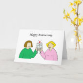 Lesbisch Happy Jubileum Kaart (Gele Bloem)