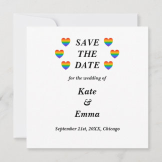 Lesbisch Homoseksueel LGBTQ Regenboog Hart Trouwen Save The Date