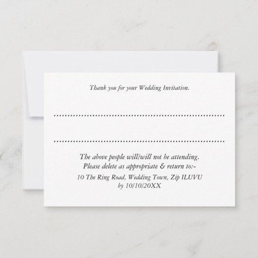 Lesbisch Huwelijk Cool Cat Lieve Bruiden Trouwen RSVP Kaartje (Achterkant)