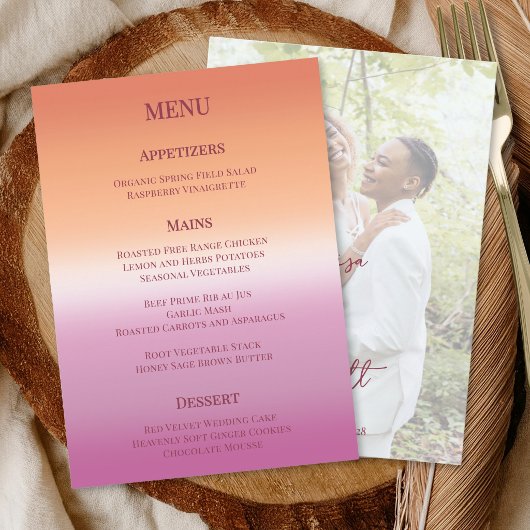 Lesbisch Huwelijksfoto Pride Vlag Gradiënt Menu