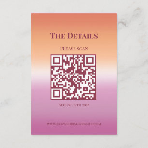 Lesbisch Huwelijksfoto Pride Vlag Gradiënt QR Code Informatiekaartje