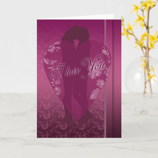 Lesbisch Ik hou van je Kaart, met Vrouw silhouet Kaart (Gele Bloem)