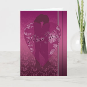 Lesbisch Ik hou van je Kaart, met Vrouw silhouet Kaart
