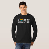 Lesbisch Ik hou van mijn Vriendin LGBT hart Mijn G T-shirt (Voorkant volledig)