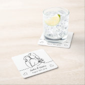 Lesbisch Jubileum Elegant Gepersonaliseerde Lijnku Kartonnen Onderzetters (Insitu)