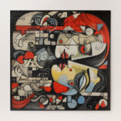 Lesbisch koppel kubisme legpuzzel (Horizontaal)